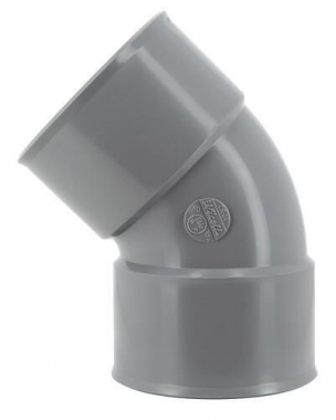 Coude PVC - Femelle / Femelle - 45� - Diam�tre 80 mm - Nicoll UCR44