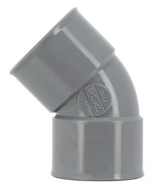 Coude PVC - Femelle / Femelle - 45� - Diam�tre 40 mm - Nicoll CH44
