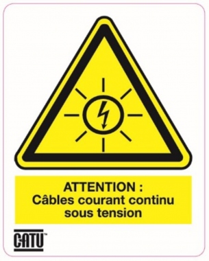 Planche de 12 �tiquettes - Pour installation photovolta�que - CATU AT-7011