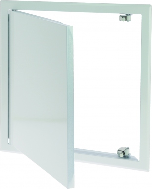 Trappe de visite - 30 x 30 cm - A poussoir - En t�le d'acier zingu� - Blanc laqu� - Bizline 400301