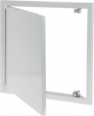 Trappe de visite - 20 x 20 cm - A poussoir - En t�le d'acier zingu� - Blanc laqu� - Bizline 400300