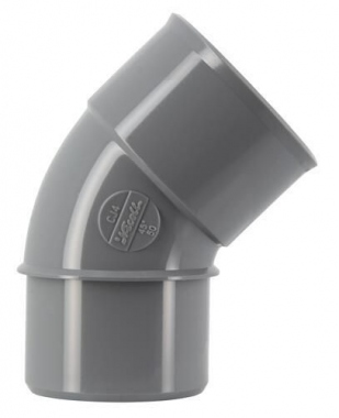 Coude PVC - M�le / Femelle - 45� - Diam�tre 50 mm - Nicoll UCJ4