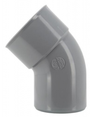 Coude PVC - M�le / Femelle - 45� - Diam�tre 80 mm - Nicoll UCR4