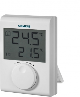 Thermostat ambiance - Grand �cran LCD - A piles AA - Siemens RDH100