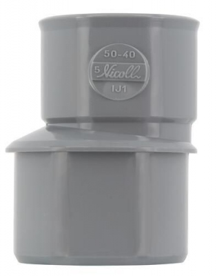 R�duction PVC - M�le / Femelle - Ext�rieure - Excentr�e - Diam�tre 50/40 mm - Nicoll UIJ1