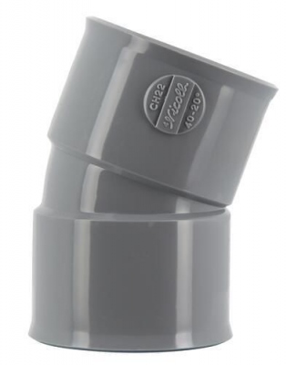 Coude PVC - Femelle / Femelle - 20� - Diam�tre 40 mm - Nicoll UCH22