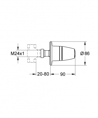 Fa�ade pour robinet d'arr�t encastr� - 15x21 ou 20x27 - G3000 - Chrom� - Grohe 19258000