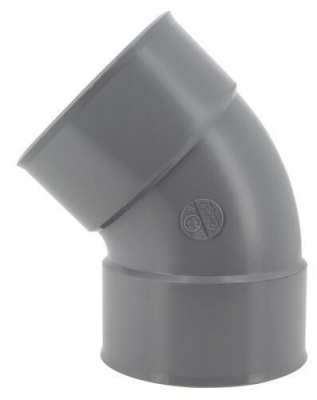 Coude PVC - Femelle / Femelle - 45� - Diam�tre 125 mm - Nicoll UCX44