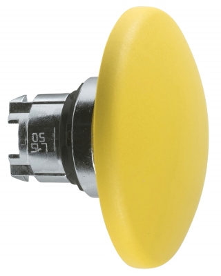 T�te arr�t d'urgence - Coup de poing - D60 - H�misph�rique - Jaune - Schneider ZB4BR516
