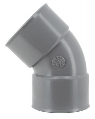 Coude PVC - Femelle / Femelle - 45� - Diam�tre 80 mm - Nicoll UCR44