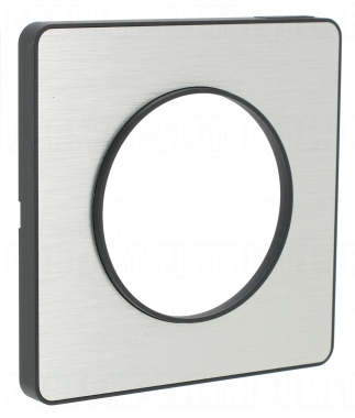 Plaque Schneider Electric Odace Touch - 1 poste - Aluminium bross - Liser Anthracite