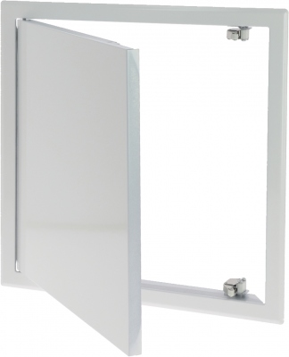 Trappe de visite - 40 x 40 cm - A poussoir - En t�le d'acier zingu� - Blanc laqu� - Bizline 400302