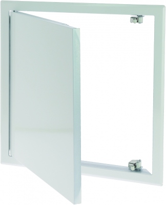Trappe de visite - 30 x 30 cm - A poussoir - En t�le d'acier zingu� - Blanc laqu� - Bizline 400301