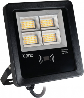 Projecteur � LED - Aric Twister 4 - 38W - 3CCT - Noir - D�tecteur Aric 51694
