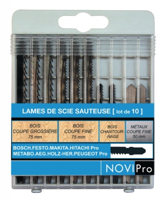 Lame de scie sauteuse - Universelle - Panach�e - Coffret plastique de 10 - Novipro 7050-10