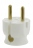 Fiche male 16A 2P en plastique extra plate sortie lat�rale blanc