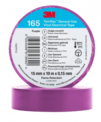 Ruban adh�sif - 3M TEMFLEX 165 - 15 mm x 10 m�tres - Violet - 3M 80468N