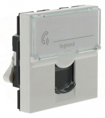 Prise RJ 45 cat. 6 UTP blanche 2M Legrand Mosaic