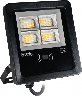 Projecteur � LED - Aric Twister 4 - 38W - 3CCT - Noir - D�tecteur Aric 51694