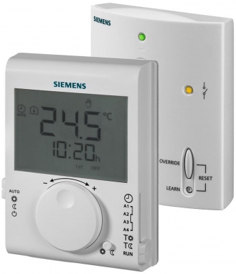 Thermostat ambiance - Grand �cran LCD - Journalier - Kit RF - Siemens RDJ100RF/SET