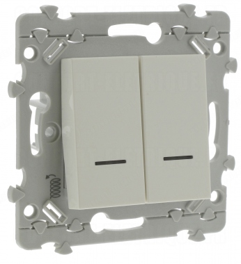 Bouton poussoir double � voyant 10 amp�res Hager Essensya