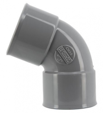 Coude PVC - Femelle / Femelle - 67�30 - Diam�tre 40 mm - Nicoll UCH66