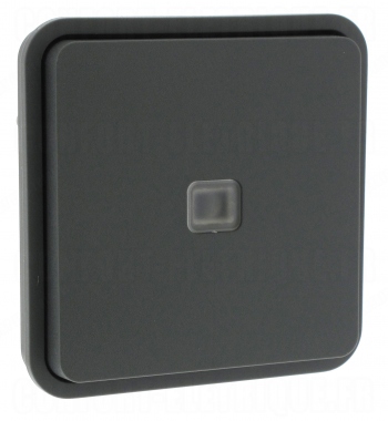 Bouton poussoir lumineux NO 10A Hager Cubyko composable gris