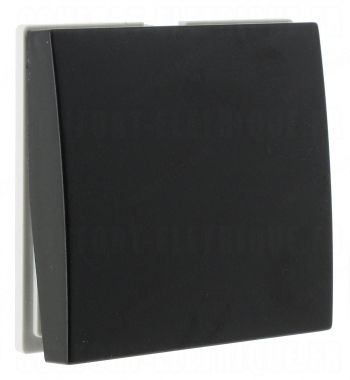 Bouton poussoir inverseur 2 modules Hager Systo noir