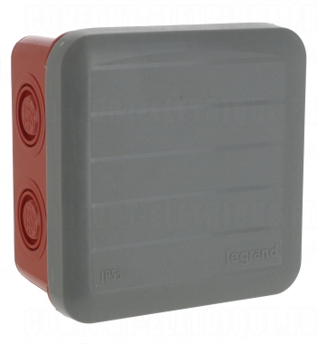 Boite de d�rivation �tanche 80 x 80 x 45 mm Legrand Plexo entr�e d�foncable gris rouge