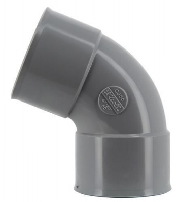 Coude PVC - Femelle / Femelle - 67�30 - Diam�tre 50 mm - Nicoll UCJ66