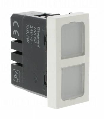 Voyant double 12-24V 1M Legrand Mosaic antimicrobien