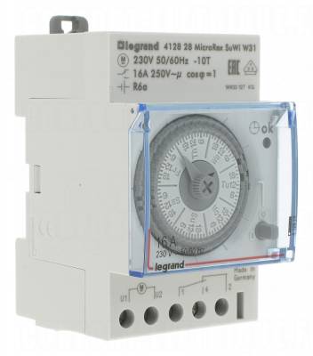 Horloge hebdomadaire 1 contact NO/NF - Legrand 412828