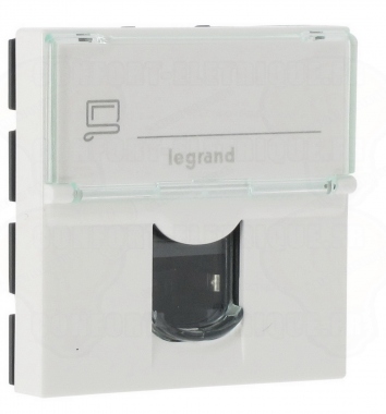Prise RJ 45 cat. 5E FTP blanche 2M Legrand Mosaic
