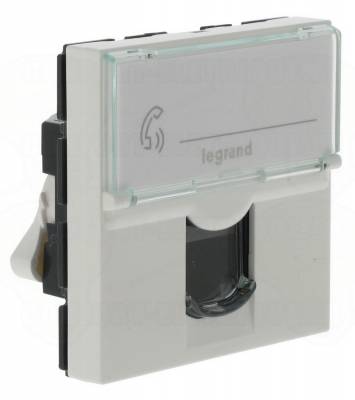 Prise RJ 45 cat. 6 UTP blanche 2M Legrand Mosaic