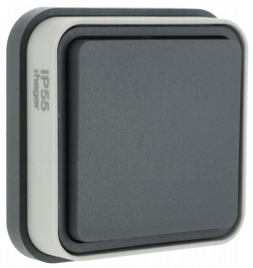 Va et vient 10A Hager Cubyko encastr� complet gris