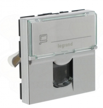 Prise RJ 45 cat. 6 FTP alu 2M Legrand Mosaic