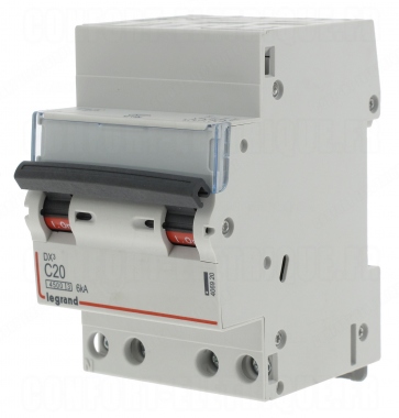 Disjoncteur 20A 6kA courbe C t�trapolaire Legrand DX3 auto