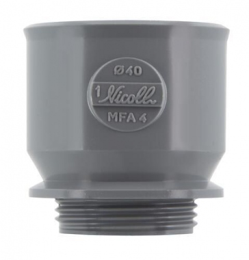 Manchette adaptation PVC - Femelle - Diam�tre 40 mm - Pour bouchon - Nicoll UMFA4