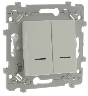 Bouton poussoir double � voyant 10 amp�res Hager Essensya
