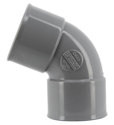 Coude PVC - Femelle / Femelle - 67�30 - Diam�tre 40 mm - Nicoll UCH66