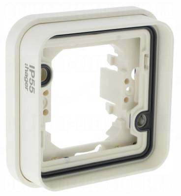 Support 1 poste Hager Cubyko composable blanc