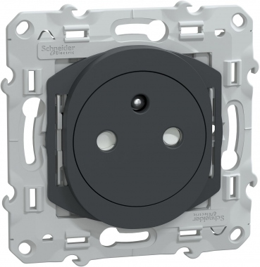 Prise de courant - 2P+T - Affleurante - Anthracite - Fixation par vis - Schneider Electric S340052