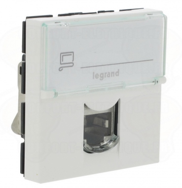 Prise RJ 45 cat. 6 STP blind�e alu 2M Legrand Mosaic