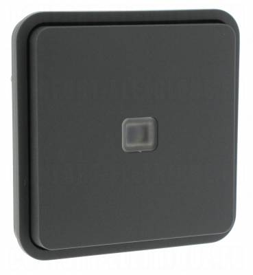 Bouton poussoir lumineux NO 10A Hager Cubyko composable gris