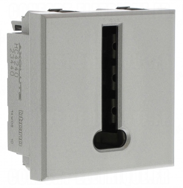 Prise t�l�phone - 8 plots - 2 modules - Bticino Axolute - Aluminium