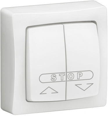 Bouton poussoir - Double - Pour volets roulants - Complet - Blanc - Legrand 086010L