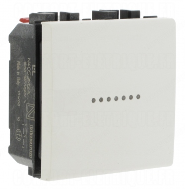 Va et vient 16A 250V axiale 2 modules Bticino Living-Light blanc