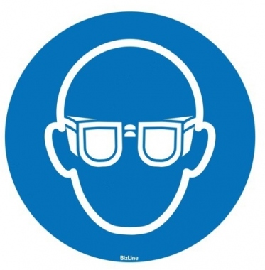 Etiquette adh�sive - Vinyle - Ronde - LUNETTES DE PROTECTION - Lot de 1 - Bizline 730712