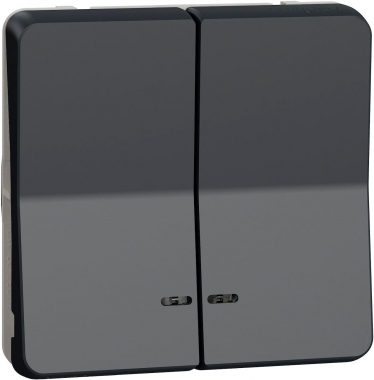 Bouton poussoir - LED - Double - Gris - Composable - Schneider electric MUR35228