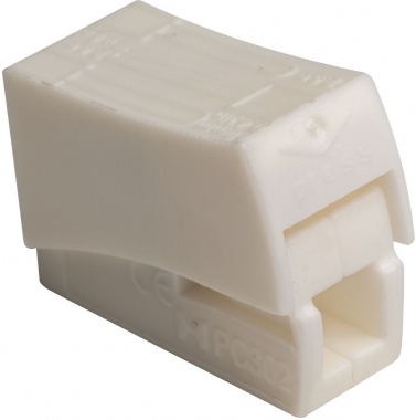 Borne luminaire - Blanche - Pour 2 fils rigides et 1 fil souple - Boite de 100 - Bizline 103401